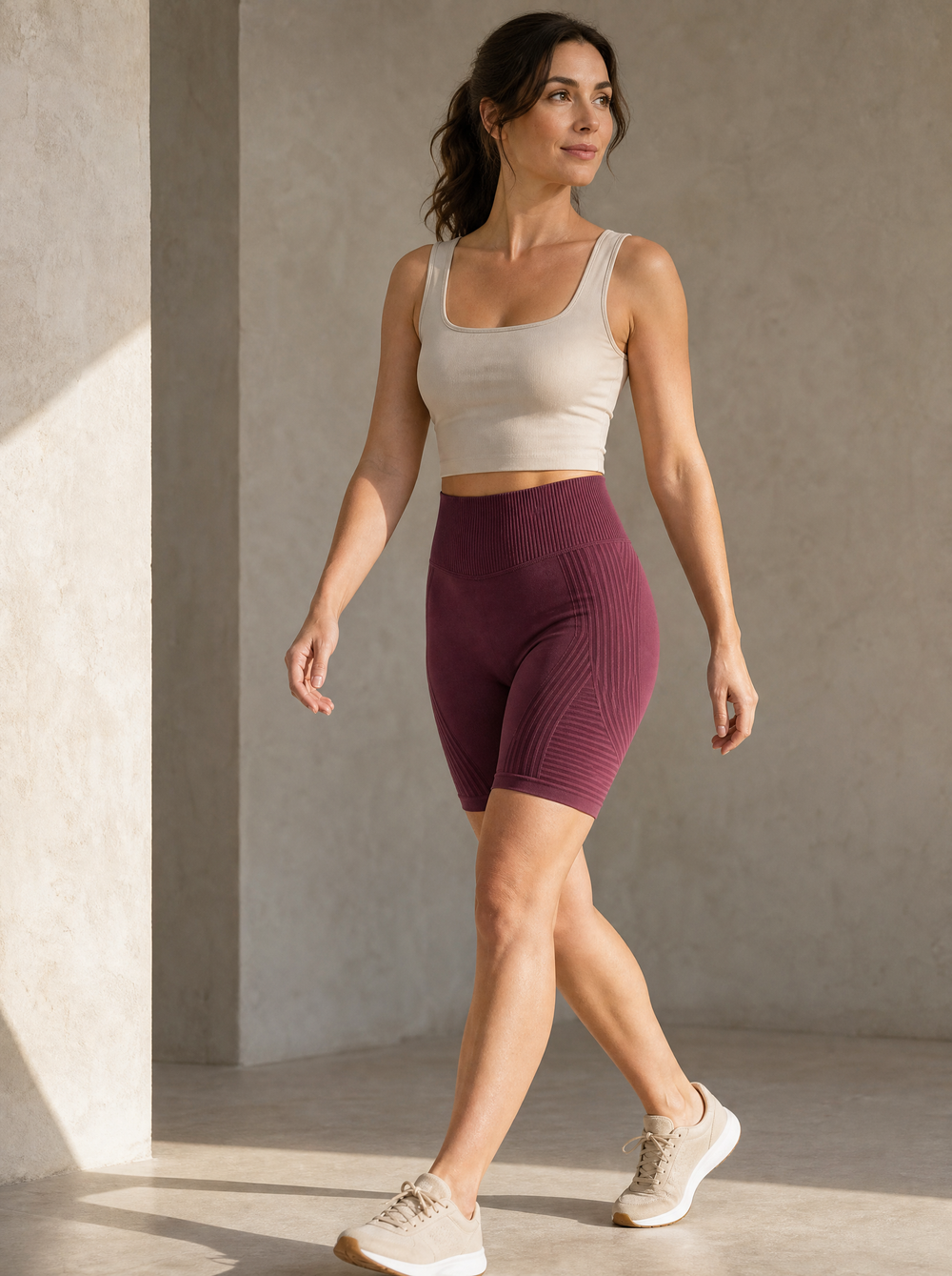 Contoura Shorts in Crimson Plum — movement