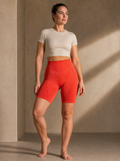 Contoura Shorts in Orange — front three-quarter hero