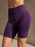 Contoura Shorts in Royal Purple — waistband and hem detail