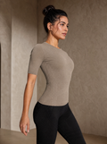 Contoura T-Shirt in Tan — side contour
