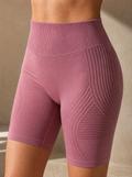 Contoura Shorts in Lavender — waistband and hem detail