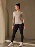 Contoura T-Shirt in Tan — styled with leggings