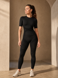 Contoura T-Shirt in Black — styled with leggings