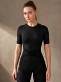 Contoura T-Shirt in Black — front fit and drape