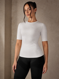 Contoura T-Shirt in White — front fit and drape