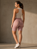 Contoura Shorts in Crimson Plum — rear three-quarter