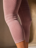 Contoura Leggings in Blush Pink — knit texture detail